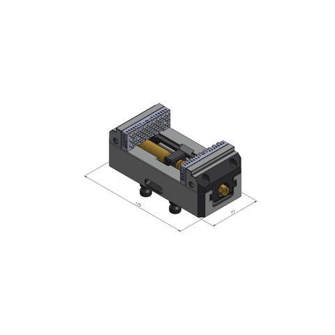 Technical drawing 42097-77: Vario•Tec 77 Centering Vise jaw width 77 mm max. clamping range 97 mm