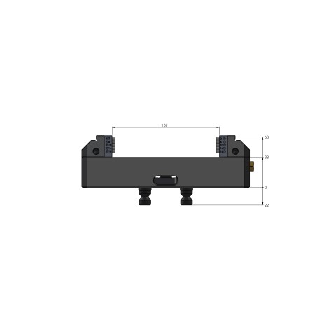 Technical drawing 42137-77: Vario•Tec 77 Centering Vise jaw width 77 mm max. clamping range 137 mm