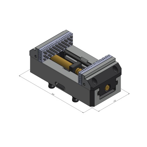 Technical drawing 42152-125: Vario•Tec 125 Centering Vise jaw width 125 mm max. clamping range 150 mm