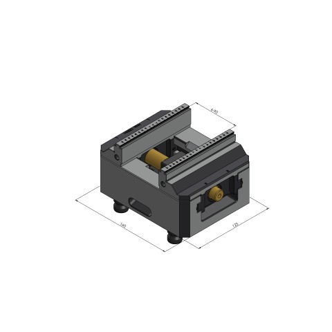 Technical drawing 48155-125: Makro•Grip® 125 5-Axis Vise jaw width 125 mm clamping range 0 - 155 mm