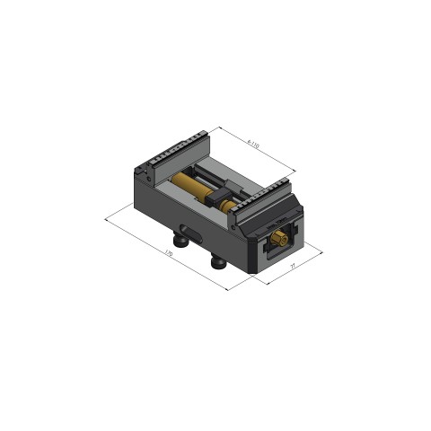 Technical drawing 48160-77: Makro•Grip® 77 5-Axis Vise jaw width 77 mm clamping range 0 - 160 mm