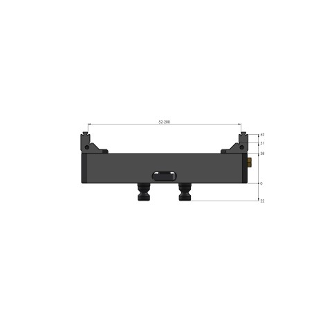Technical drawing 48200-77: Makro•Grip® 77 5-Axis Vise jaw width 77 mm clamping range 0 - 200 mm