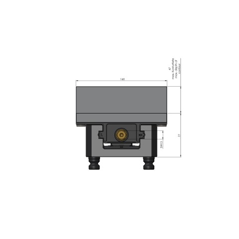 Technical drawing 49050-125: Profilo 125 Profilo Clamping Vise jaw with 160 mm max. clamping range 155 mm