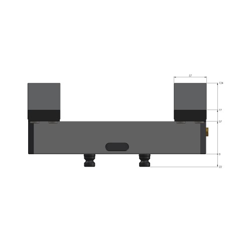 Technical drawing 49200-125: Profilo 125 Profilo Clamping Vise jaw width 160 mm max. clamping range 305 mm