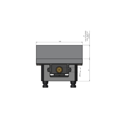Technical drawing 49200-125: Profilo 125 Profilo Clamping Vise jaw width 160 mm max. clamping range 305 mm