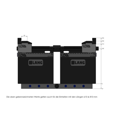 Technical drawing 81623: Makro•Grip® Ultra Base Set height 189 mm, clamping range 40 - 610 mm