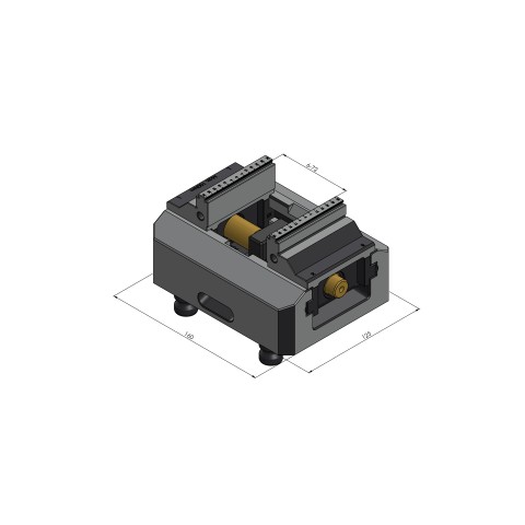 Technical drawing 48155-77: Makro•Grip® 125 5-Axis Vise jaw width 77 mm clamping range 0 - 155 mm