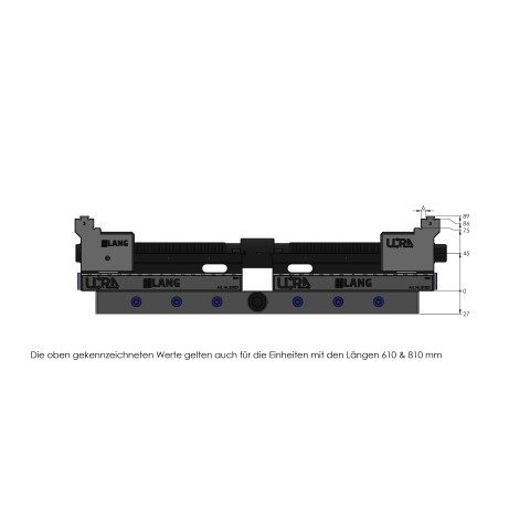 Technical drawing 81800: Makro•Grip® Ultra Base Set height 45 mm, clamping range 40 - 810 mm